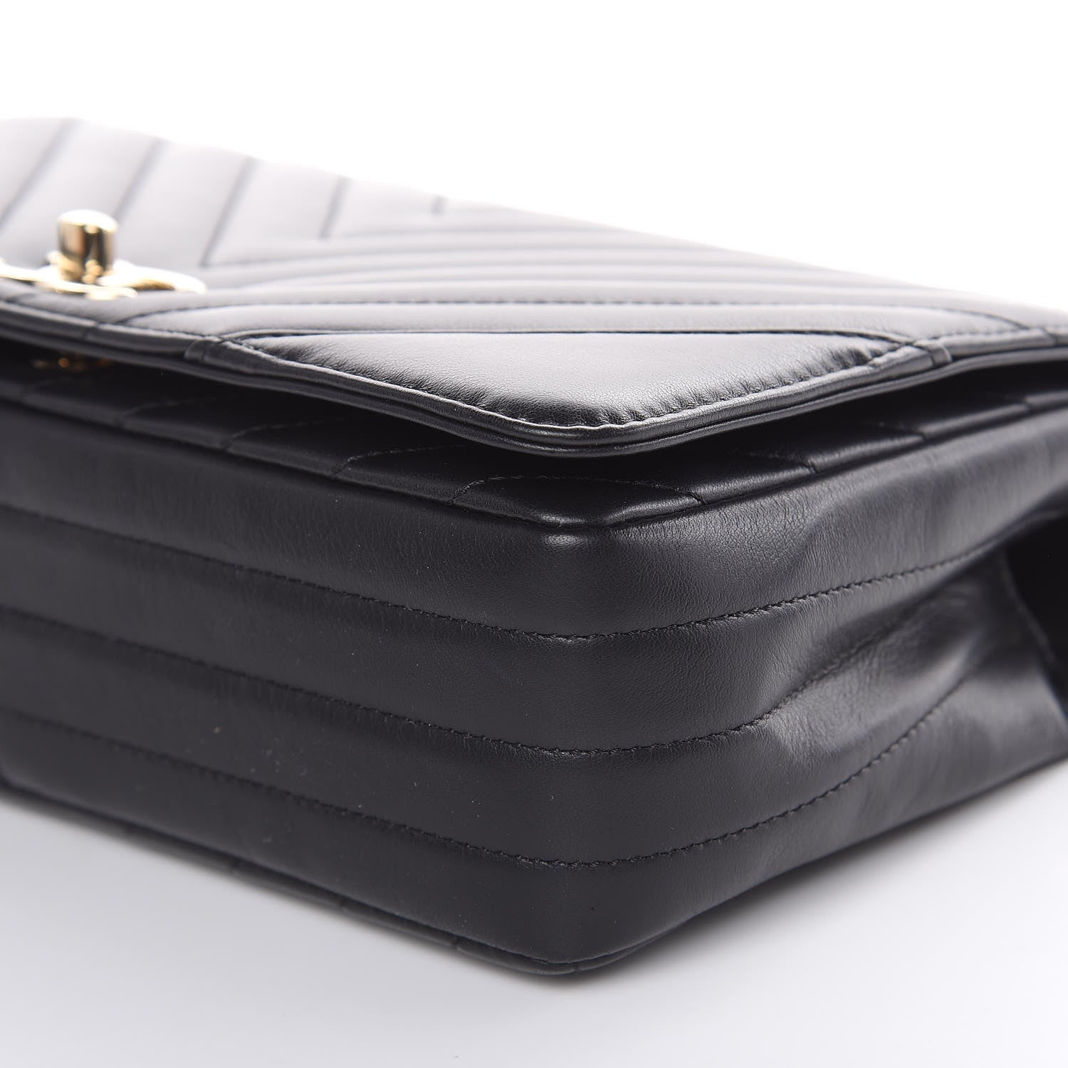 Chanel Calfskin Chevron Quilted Small Statement Flap Black 9 of 10
