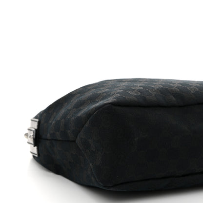 Gucci Monogram Medium Horsebit Chain Hobo Black 17 of 19