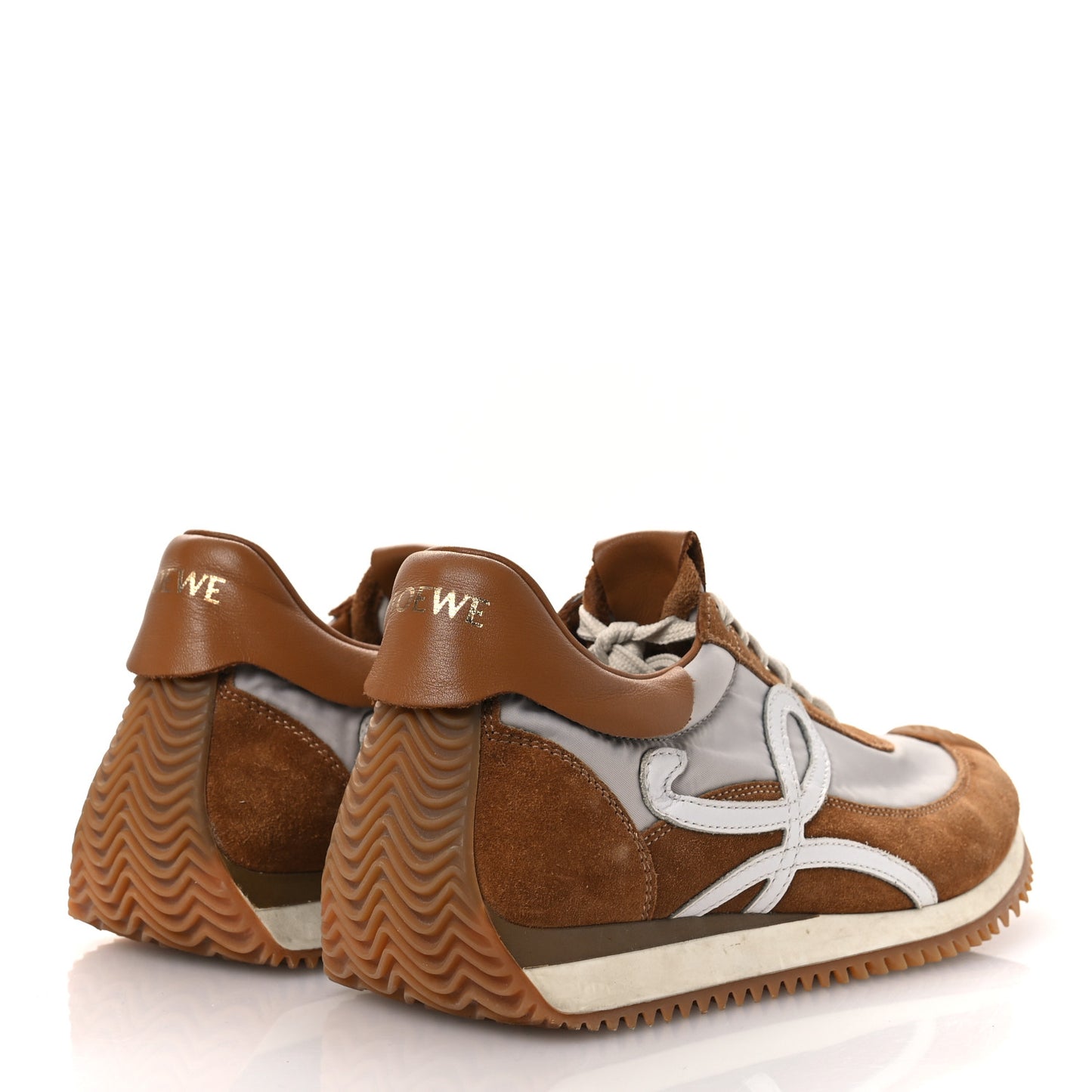 Nylon Suede Flow Runner Sneakers 38 Gold