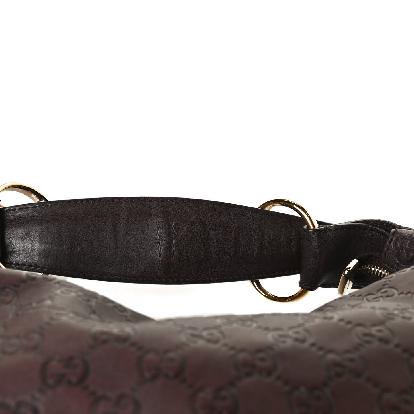 Guccissima Medium Horsebit Chain Hobo Dark Brown