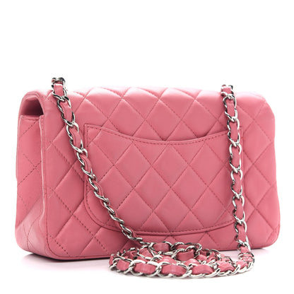 Chanel Lambskin Quilted Mini Rectangular Flap Pink 3 of 9