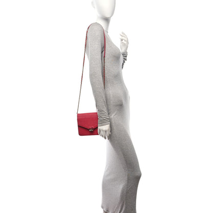 Chanel Grained Calfskin Quilted Cuba Square Wallet On Chain WOC Pink 2 of 15