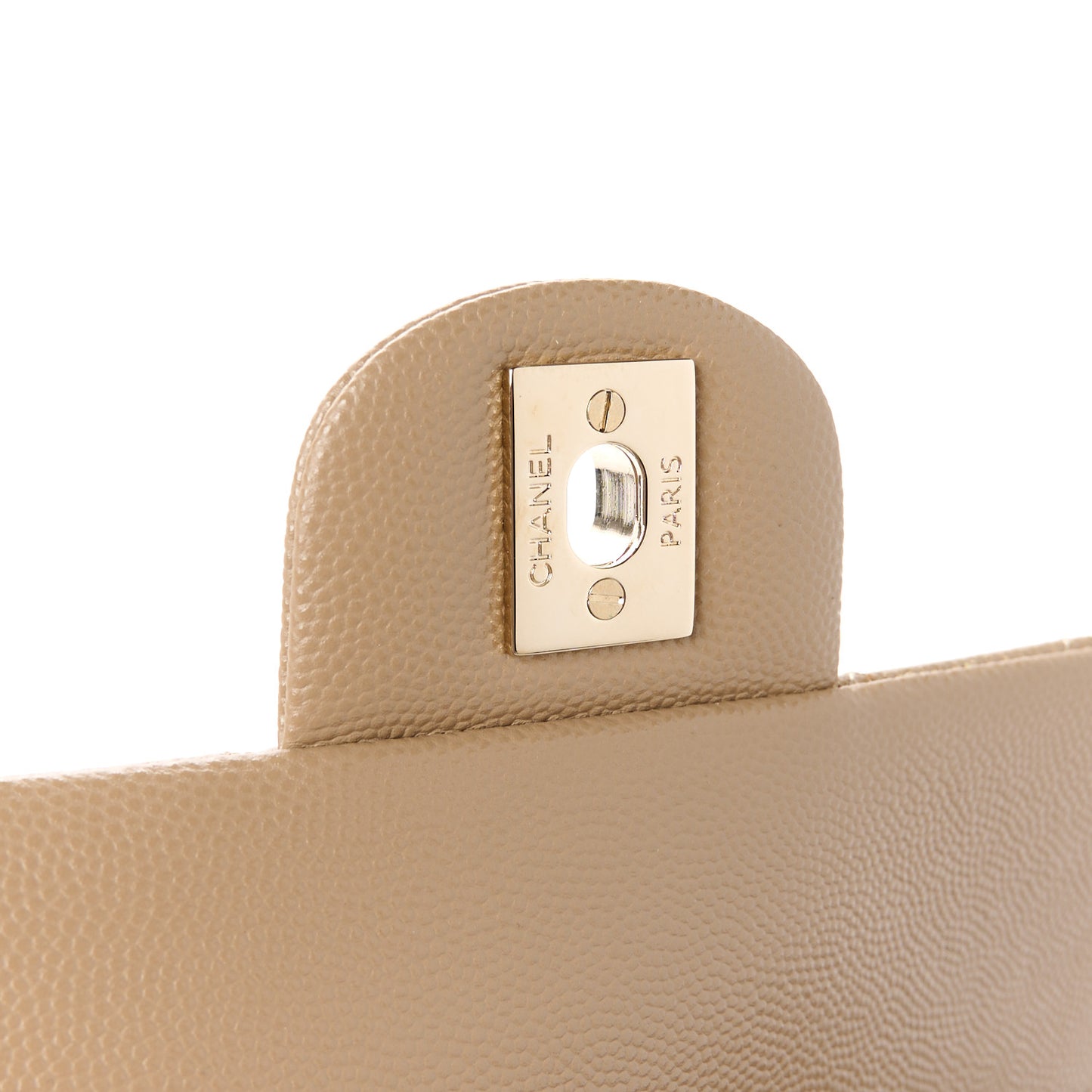 Caviar Quilted Medium Double Flap Dark Beige