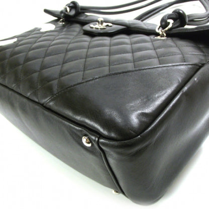 Chanel Calfskin Quilted Large Cambon Flap Black White 5 of 13