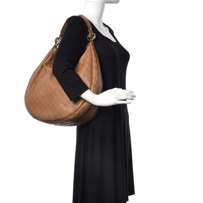 Gucci Guccissima Large GG Twins Hobo Brown 2 of 12