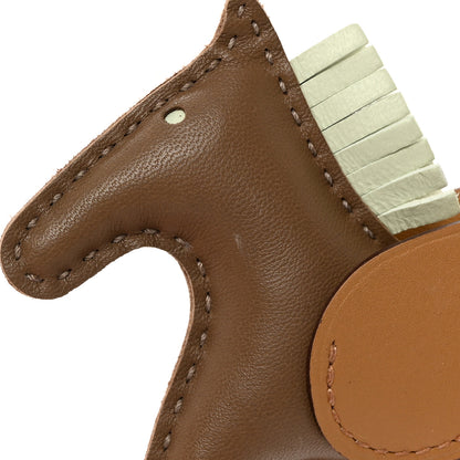 Hermes Milo Lambskin Grigri Rodeo Pegase Horse Bag Charm PM Etoupe Vert Fizz Biscuit 5 of 8