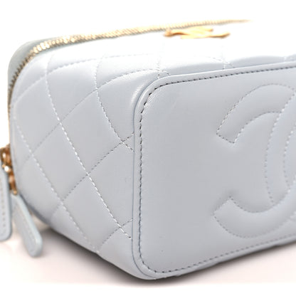 Chanel Lambskin Quilted Small CC Vanity Case With Chain Light Blue 9 of 11