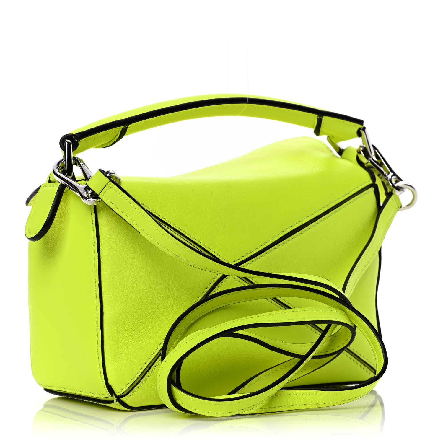 Loewe Calfskin Mini Puzzle Bag Neon Yellow 2 of 13