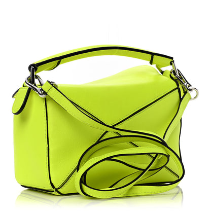 Loewe Calfskin Mini Puzzle Bag Neon Yellow 2 of 13