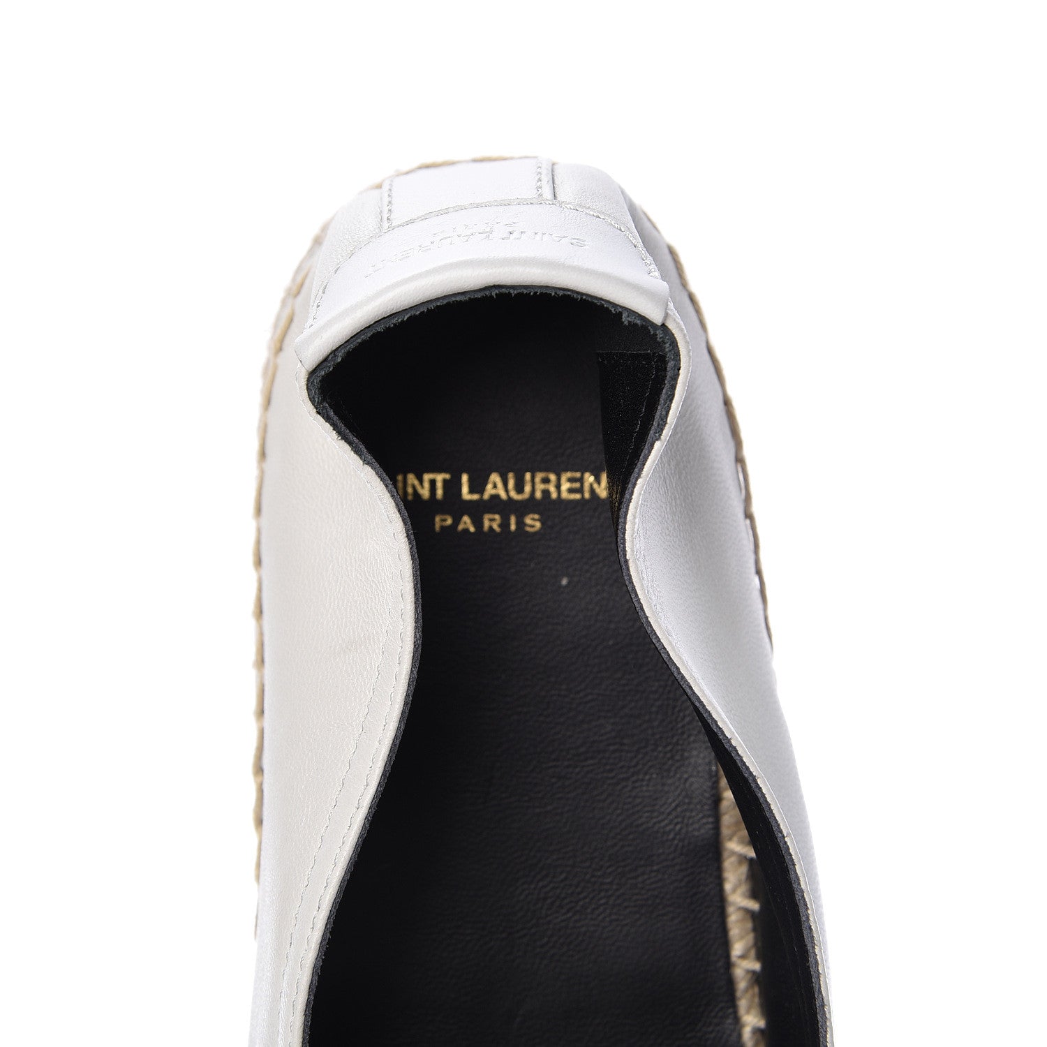 Saint Laurent Lambskin Monogram Espadrilles 39.5 White 9 of 10