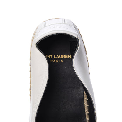 Saint Laurent Lambskin Monogram Espadrilles 39.5 White 9 of 10