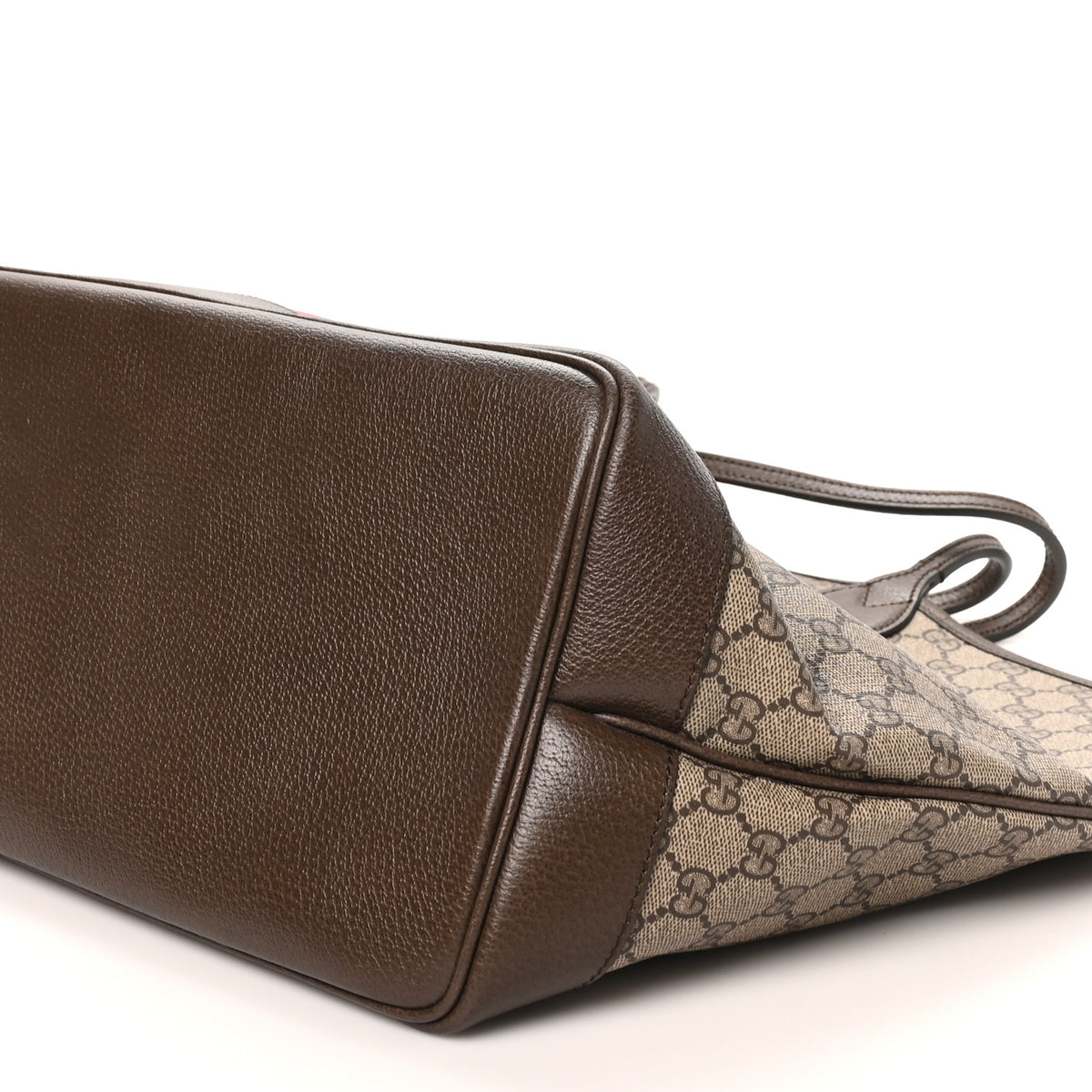 GG Supreme Monogram Textured Dollar Calfskin Web Large Ophidia Tote Beige Ebony New Acero