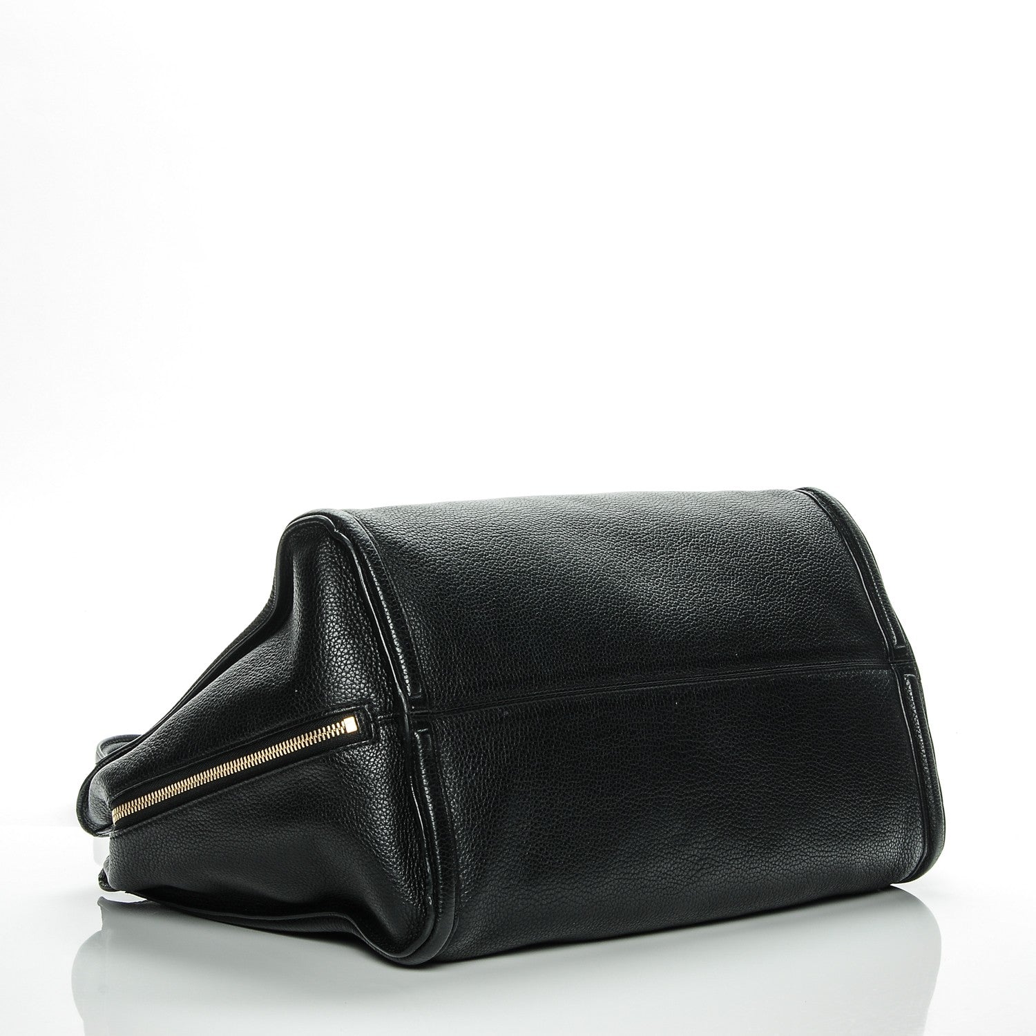 Alexander McQueen Pebbled Calfskin Large Skull Padlock Zip Around Tote Black 4 of 8