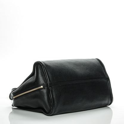 Alexander McQueen Pebbled Calfskin Large Skull Padlock Zip Around Tote Black 4 of 8