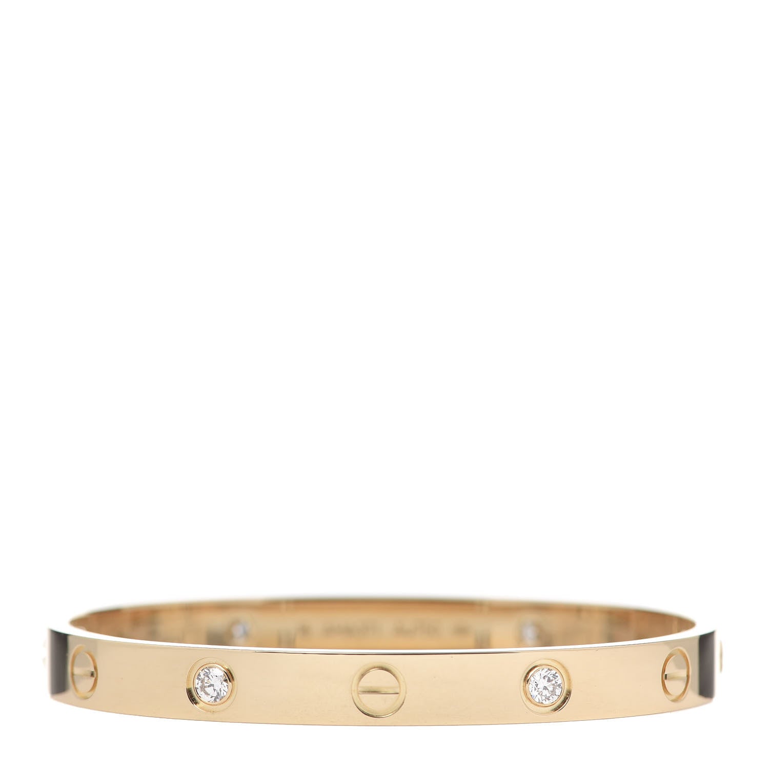 Cartier 18K Yellow Gold 4 Diamond LOVE Bracelet 16 3 of 6