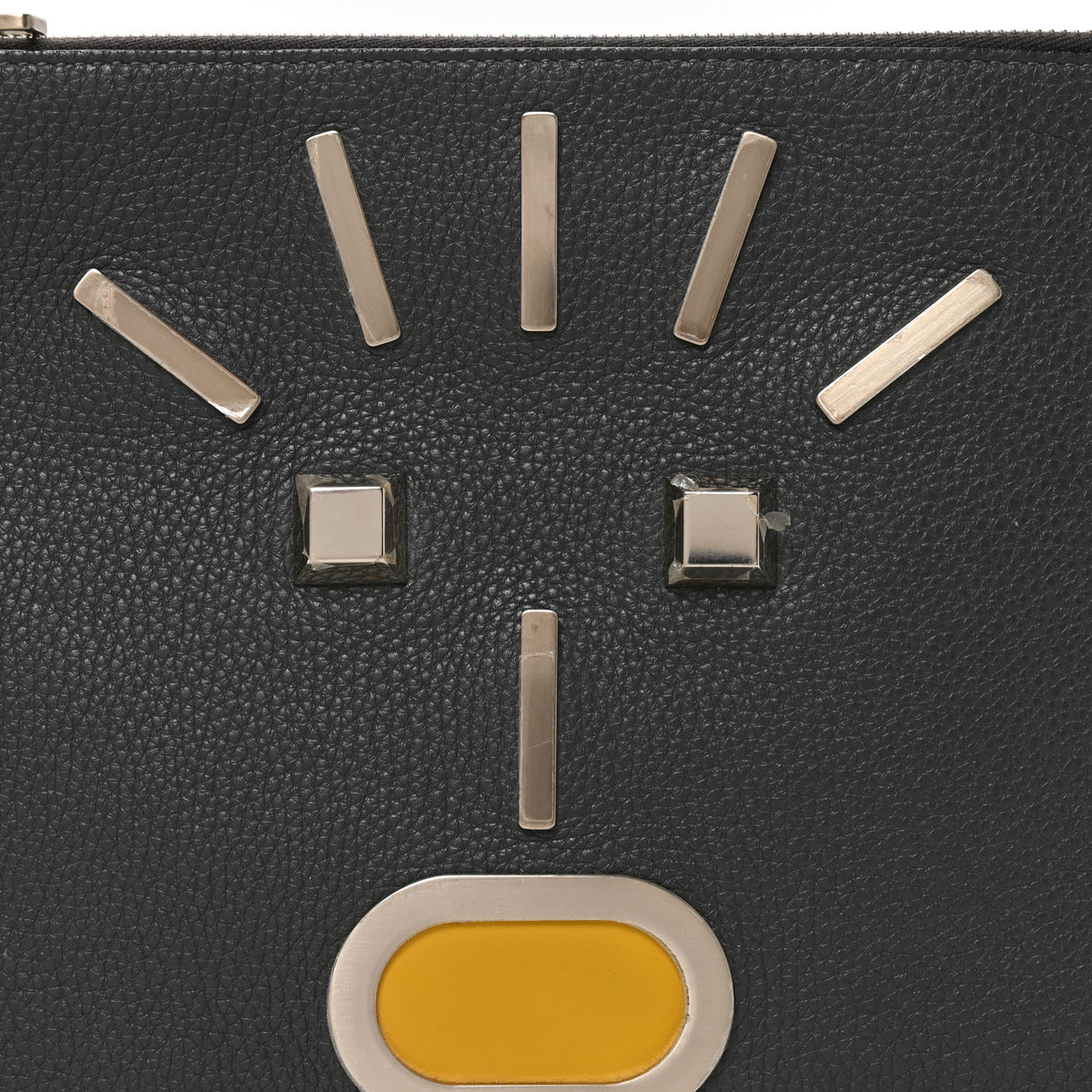 Fendi Cuoio Romano Faces Pouch Asfalto 8 of 8