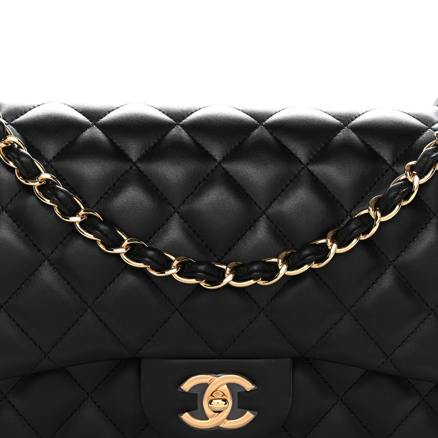 Chanel Lambskin Quilted Jumbo Double Flap Black 22 of 37