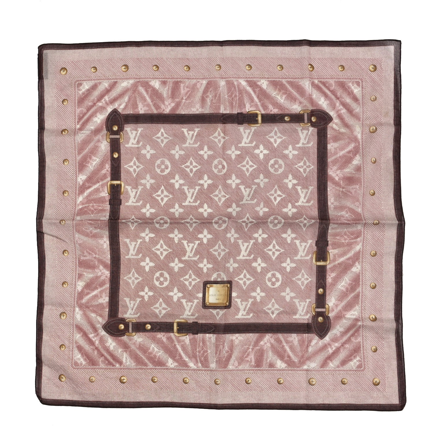Louis Vuitton Cotton Monogram New Denim Square Scarf Cherry 1 of 4
