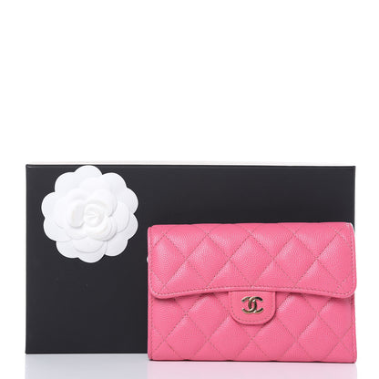 Chanel Caviar Quilted Medium Flap Wallet Pink 11 of 11