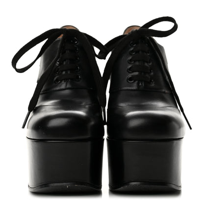 Gucci Malaga Kid Otis Lace Up Platform Pumps 36.5 Black 3 of 11