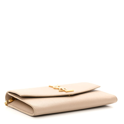 Saint Laurent Grain De Poudre Monogram Uptown Chain Wallet Dark Beige 5 of 12