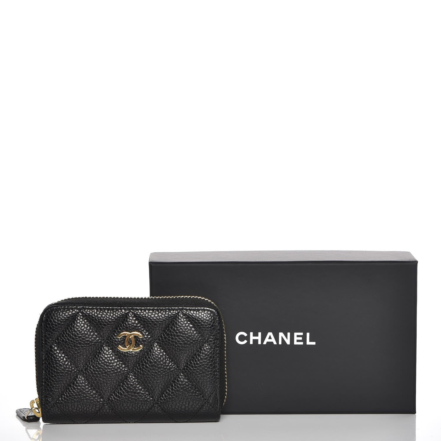 Chanel Caviar Quilted Zip Coin Purse Black 8 of 8