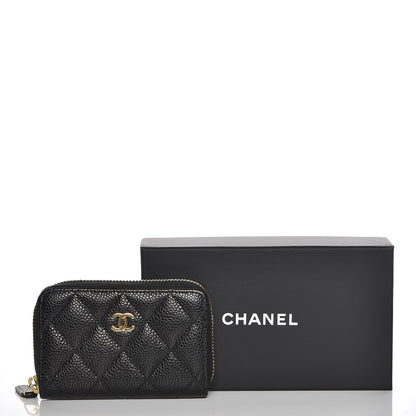 Chanel Caviar Quilted Zip Coin Purse Black 8 of 8