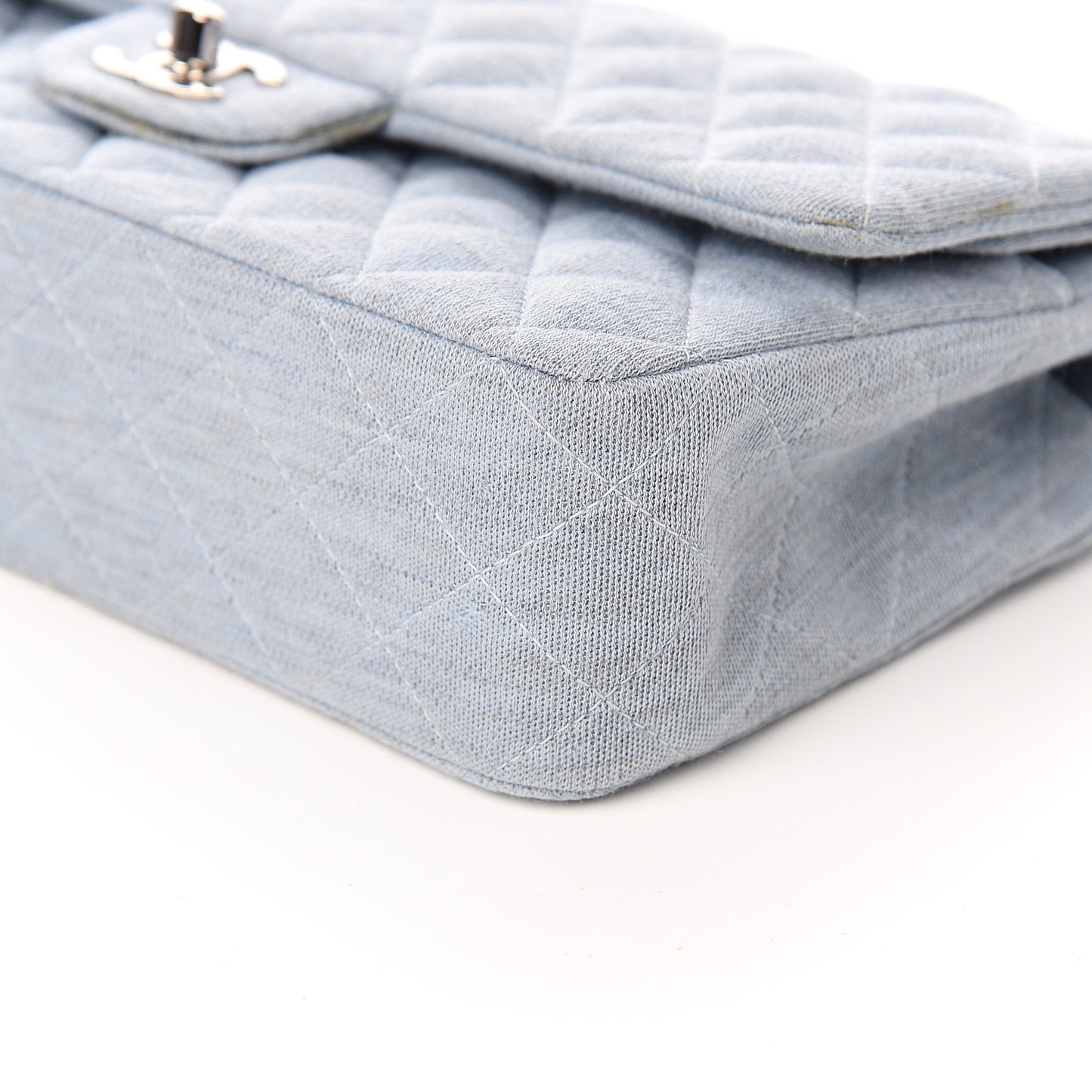 Jersey Quilted Medium Double Flap Light Blue