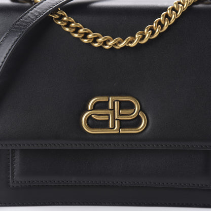 Balenciaga Box Calfskin S Sharp Chain Shoulder Bag Black 5 of 10