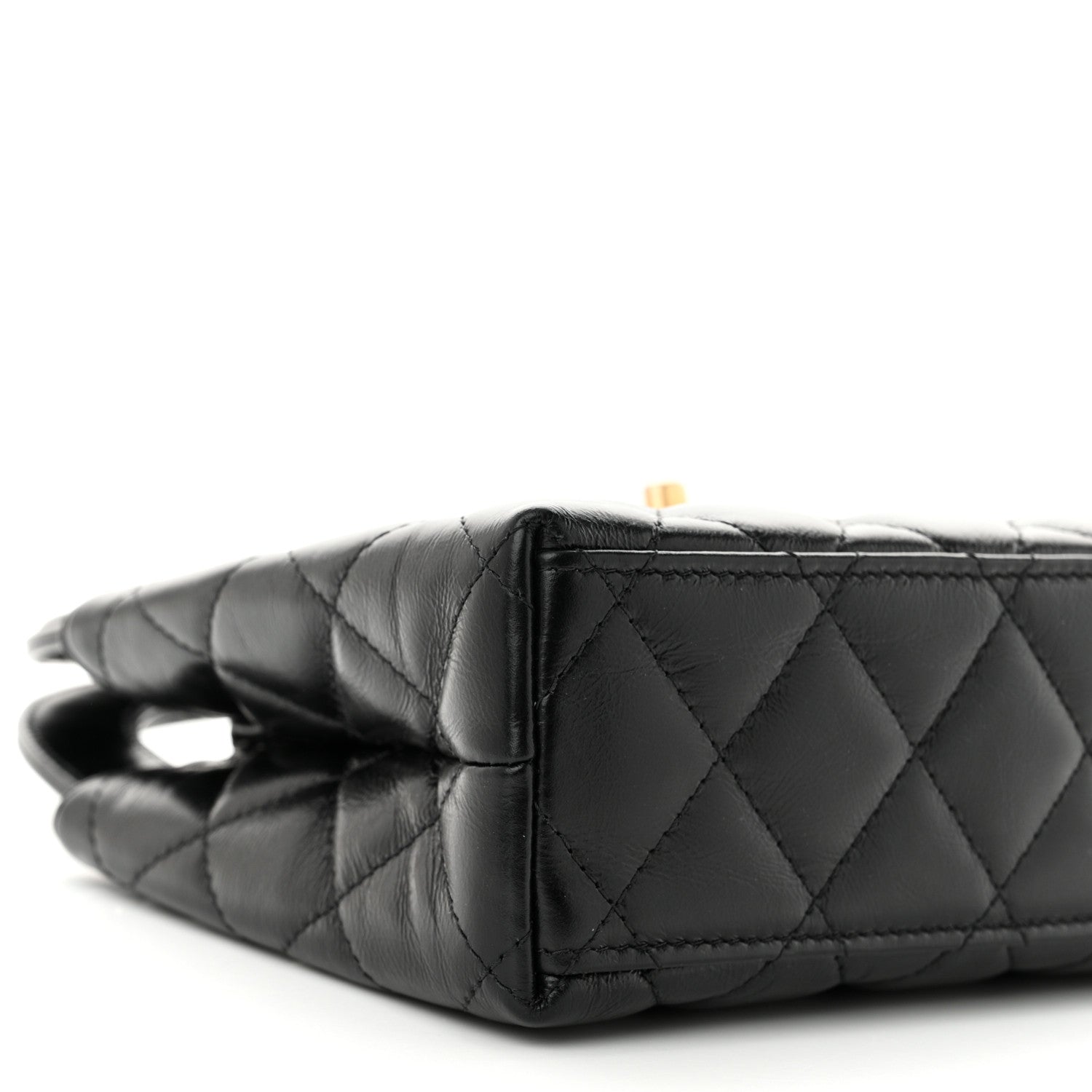 Chanel Shiny Aged Calfskin Quilted Nano Kelly Shopper Black 9 of 10