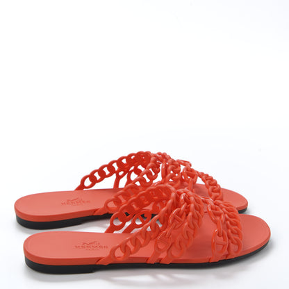 Hermes Rubber Chaine d'Ancre Nude Sandals 36 Pavot 4 of 9