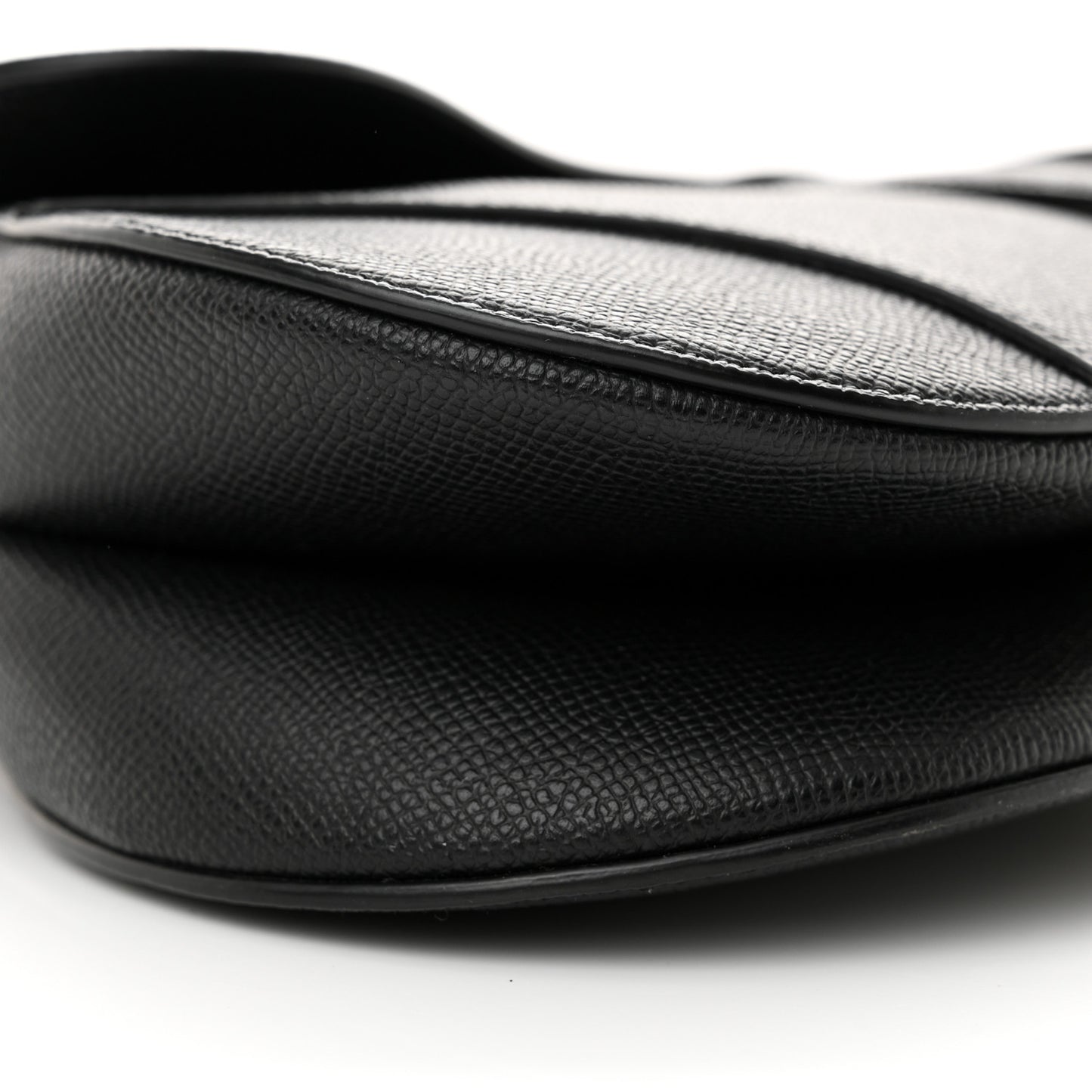 Grained Calfskin Saddle Bag Black