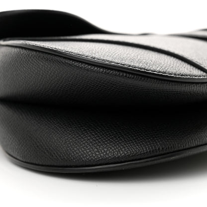 Christian Dior Grained Calfskin Saddle Bag Black 9 of 11