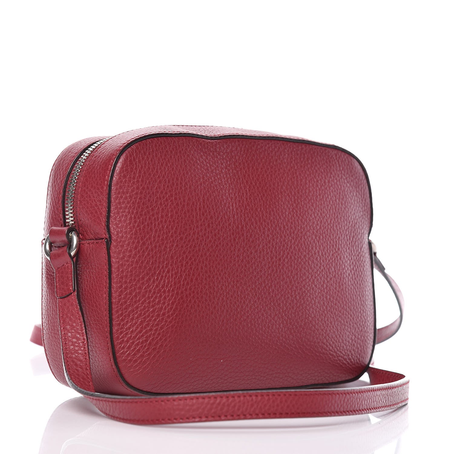 Gucci Pebbled Calfskin Studded Small Soho Disco Bag Soft Burgundy 3 of 10