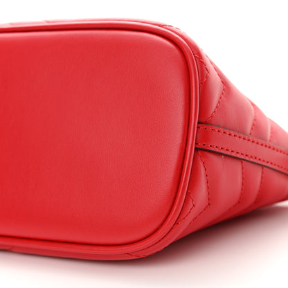 Gucci Calfskin Matelasse Chevron GG Marmont Sling Shoulder Bag Rosso 10 of 11