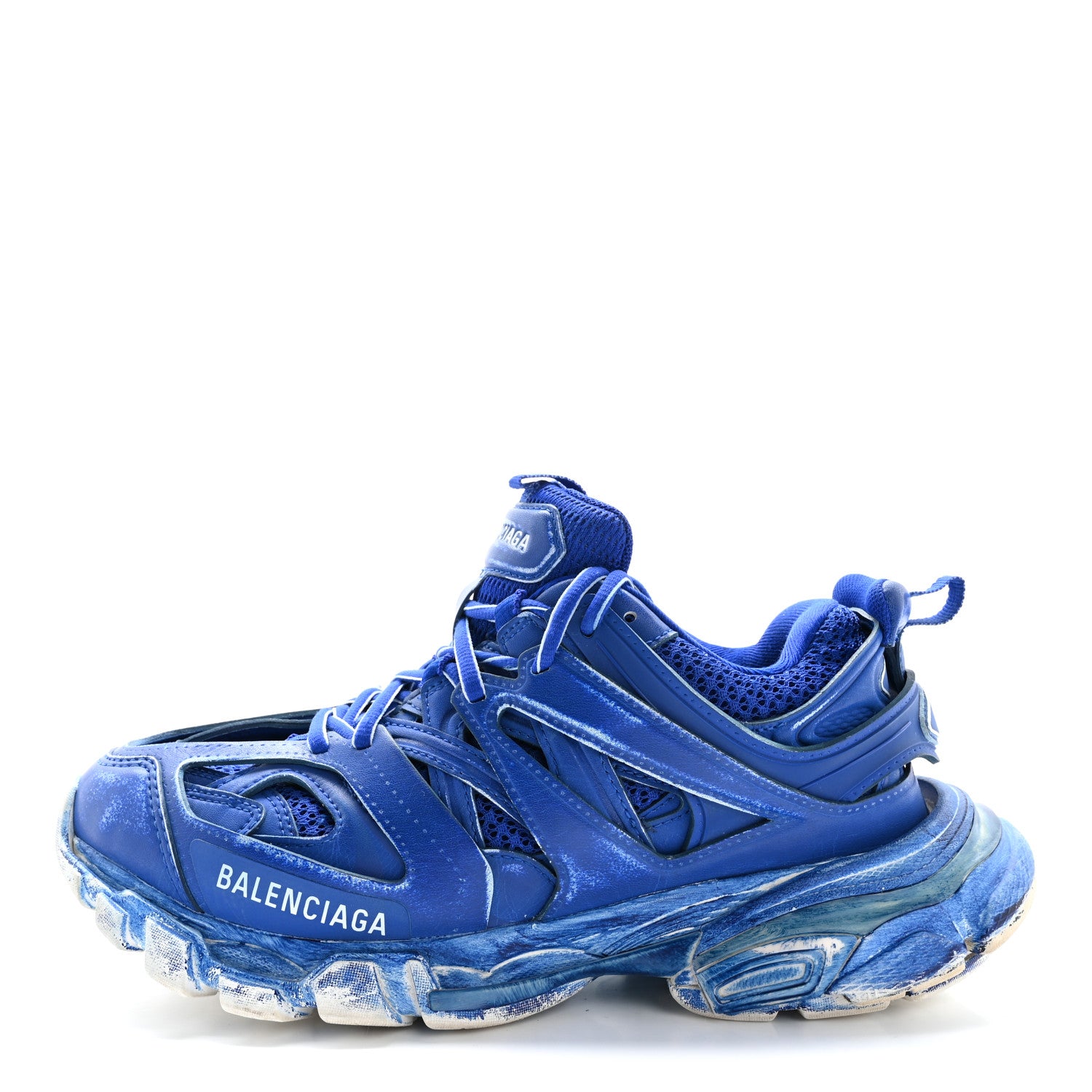 Balenciaga Mesh Nylon Womens Track Sneakers 38 Faded Blue 1 of 13