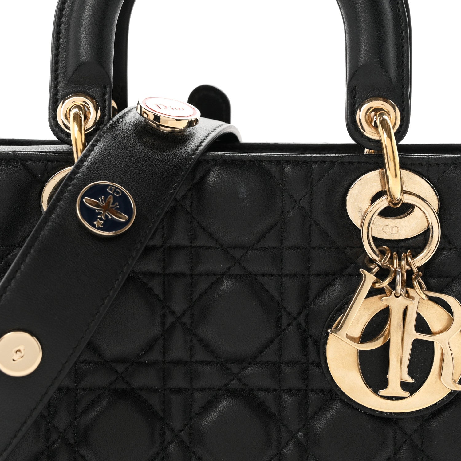 Christian Dior Lambskin Cannage Small Lucky Badges My Lady Dior Black 8 of 12
