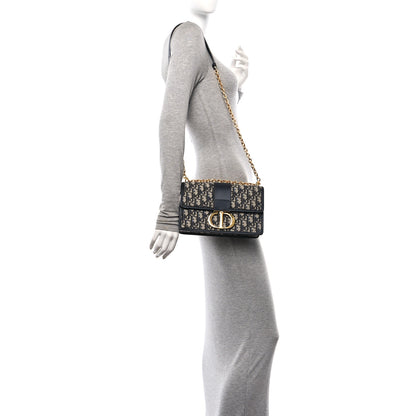 Christian Dior Oblique 30 Montaigne Chain Flap Bag Blue 2 of 9