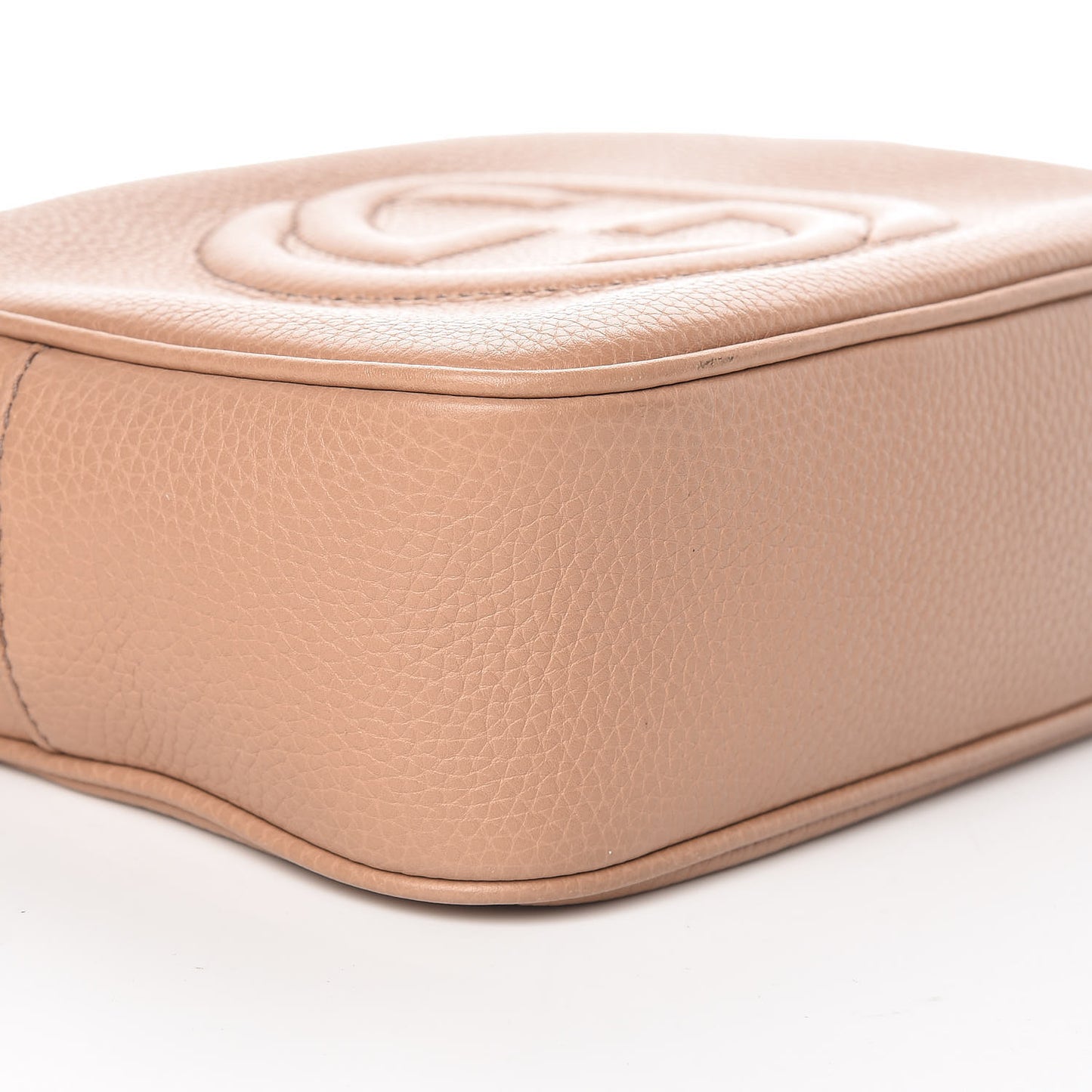 Pebbled Calfskin Small Soho Disco Bag Rose Beige
