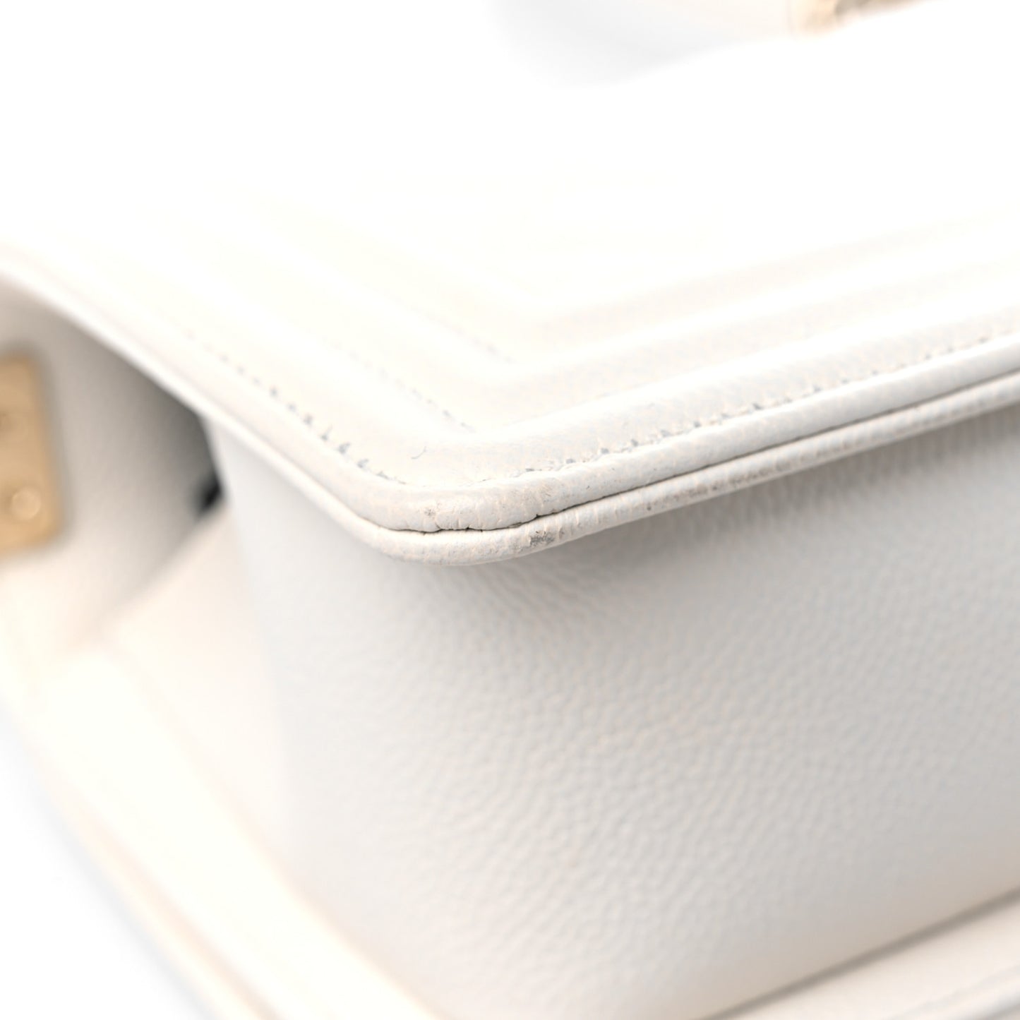 Caviar Quilted Small Boy Flap White