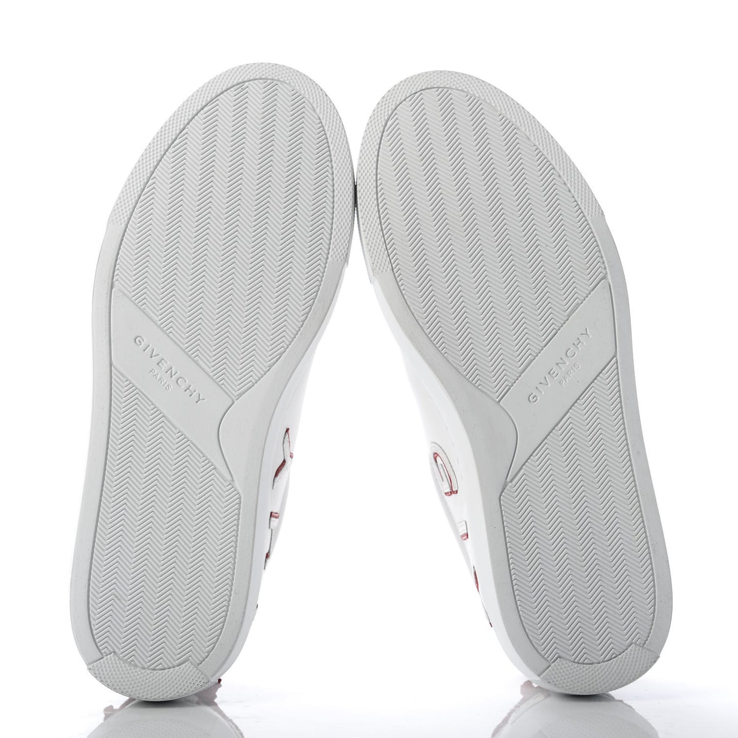 Calfskin Reverse Logo Womens Urban Street Sneakers 36.5 White Red