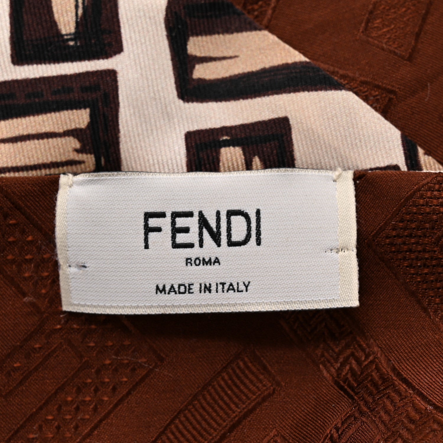 Fendi Silk Wrappy Bandeau Beige Brown 2 of 5