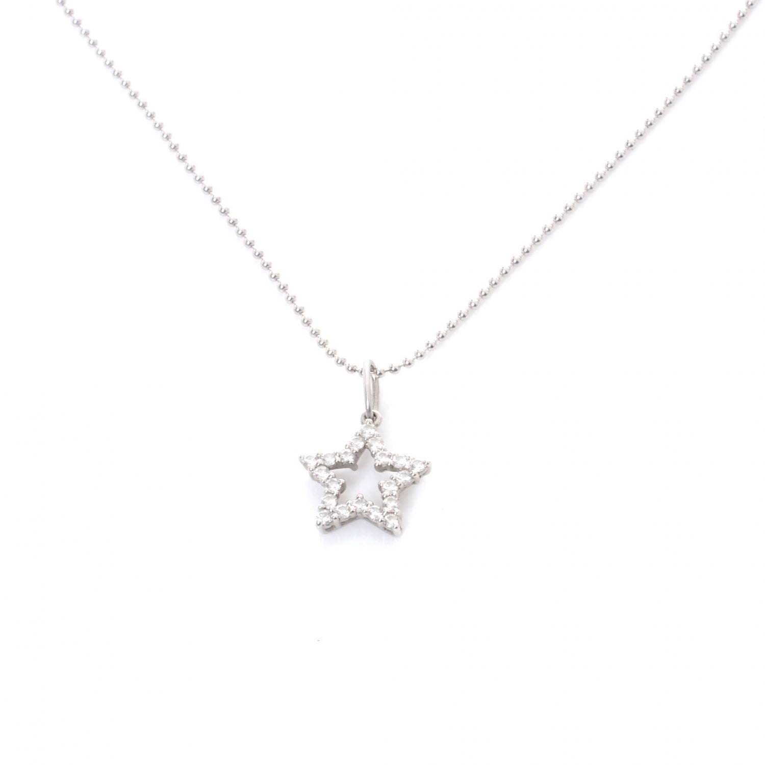 Tiffany Platinum Diamond Star Pendant Necklace 1 of 3