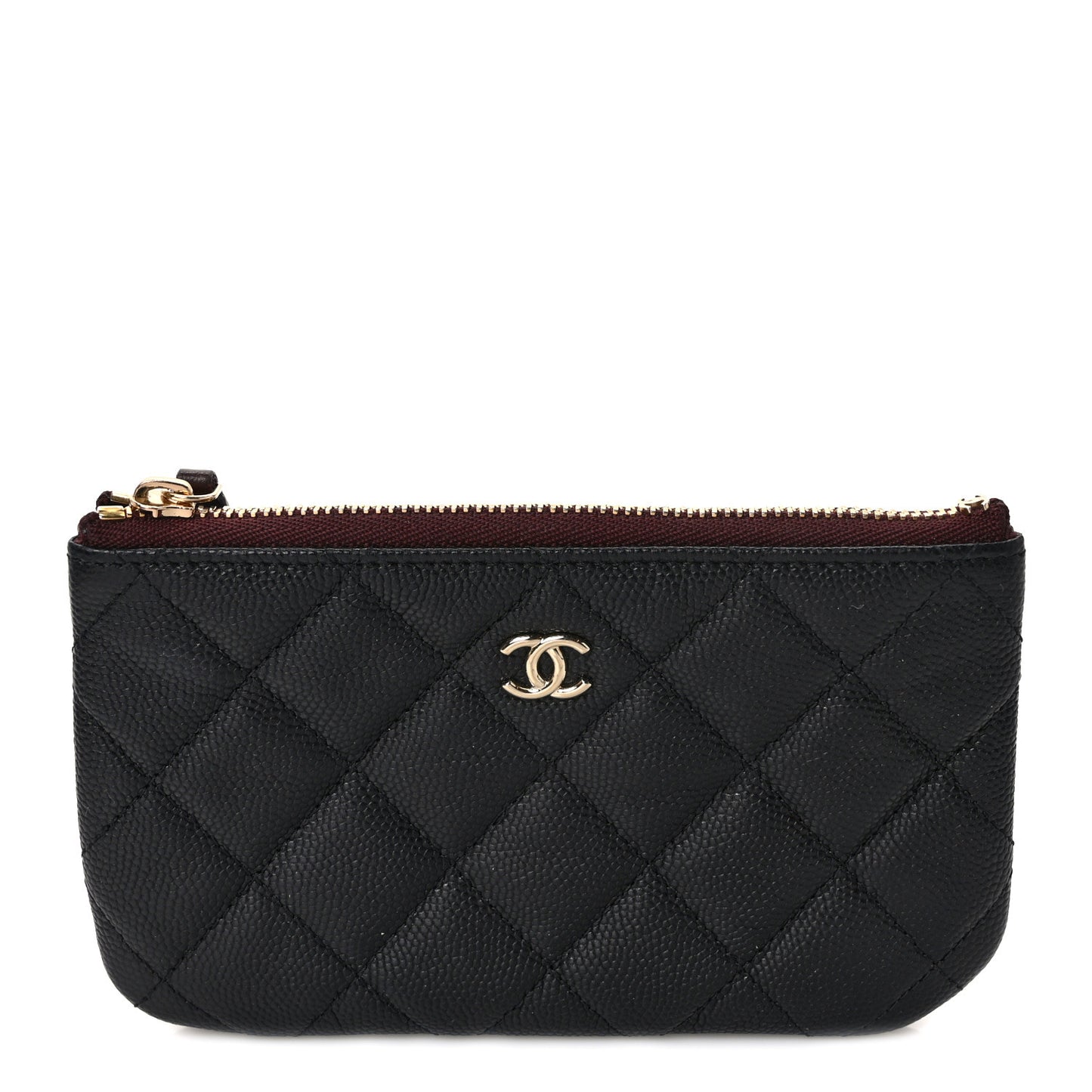 Caviar Quilted Small Cosmetic Case Black