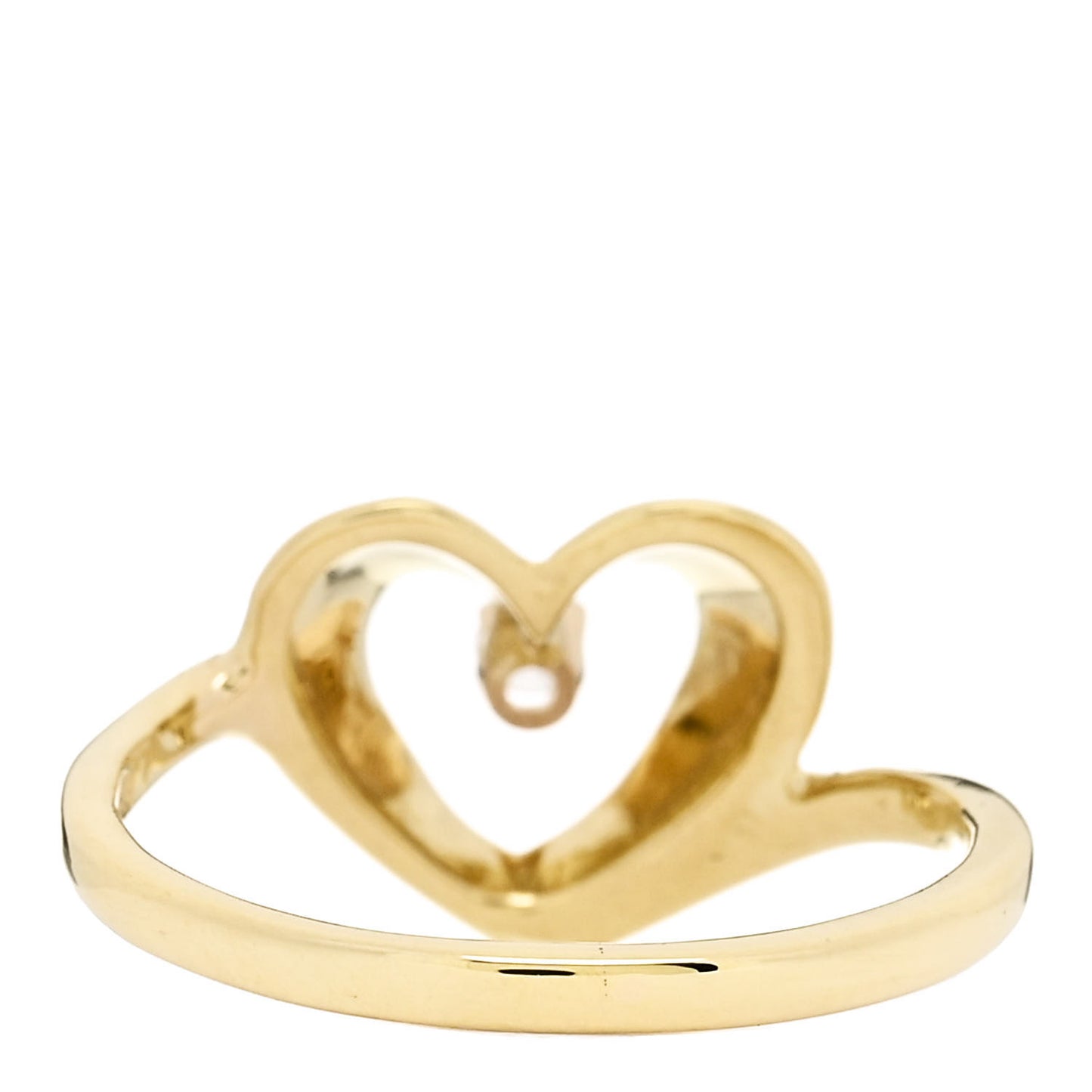 18K Yellow Gold Diamond Open Heart Ring 48 4.5