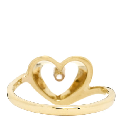 Tiffany 18K Yellow Gold Diamond Open Heart Ring 48 4.5 3 of 4