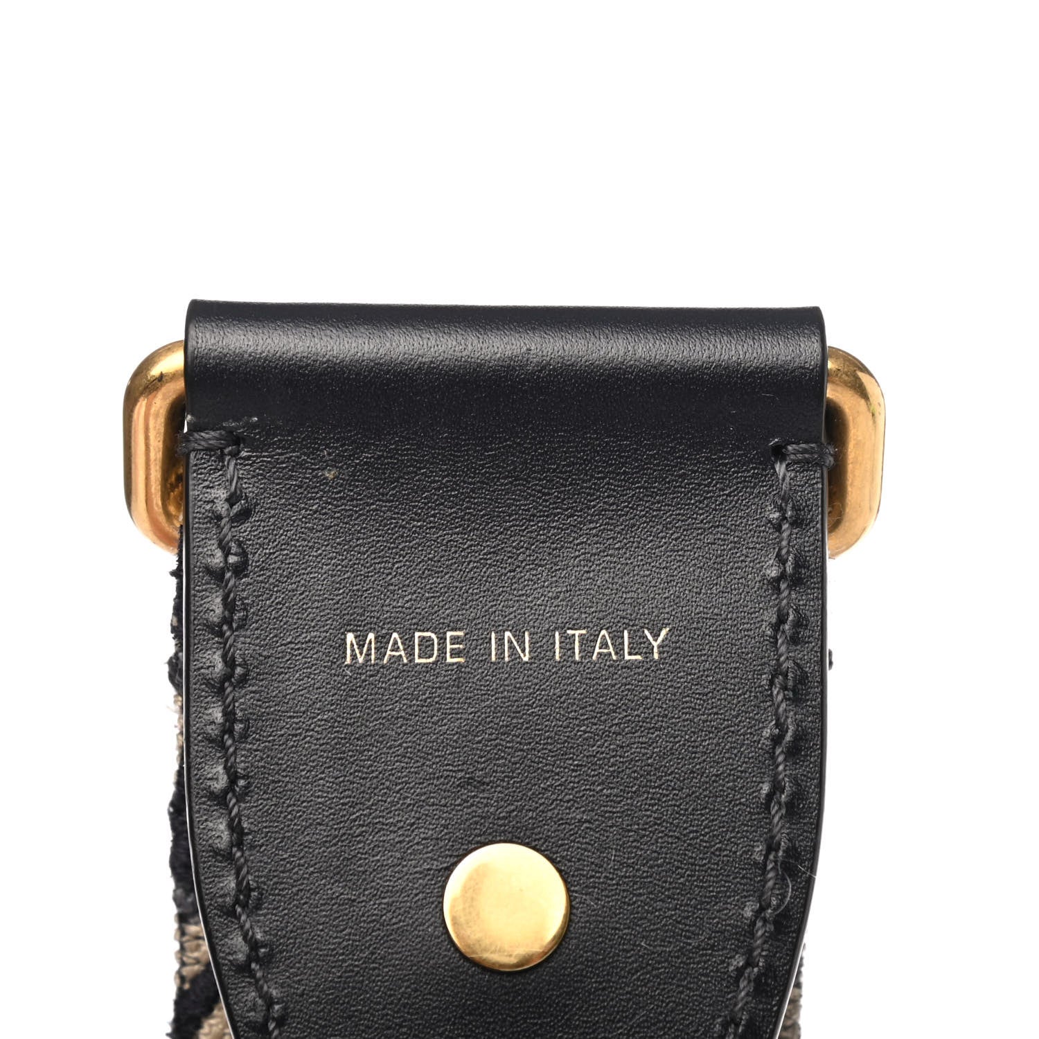 Christian Dior Oblique Studded Shoulder Strap Blue 4 of 4