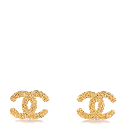 Chanel CC Woven Clip On Earrings Gold 1 of 4