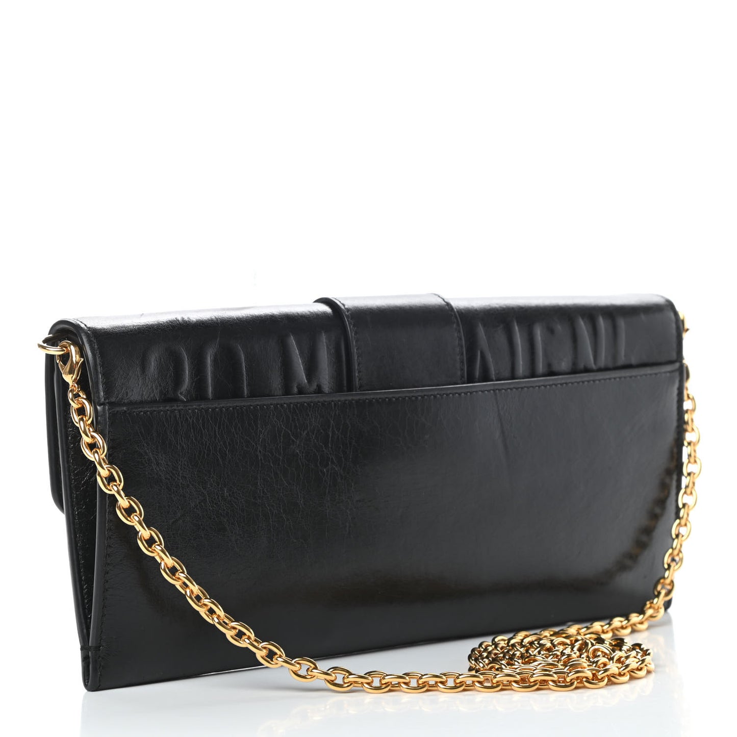 Crinkled Lambskin 30 Montaigne Clutch Black