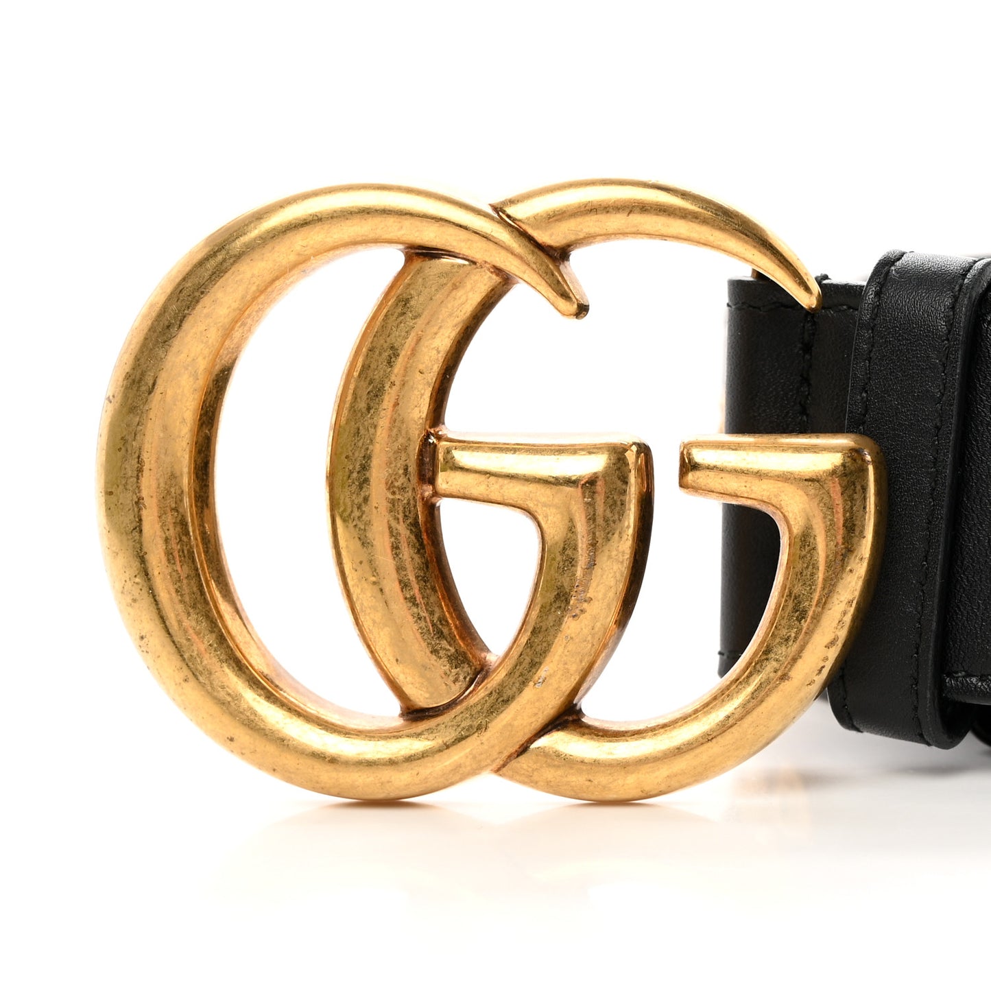 Calfskin Animal Studded Double G 40mm Belt 80 32 Black